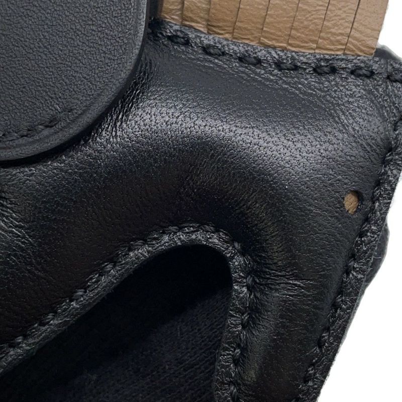 エルメス バッグチャーム ロデオPM ペガサス ブラック/エトゥープ ラムスキン W刻印 黒