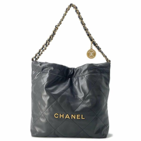 シャネル ハンドバッグ CHANEL 22 マトラッセ スモール シャイニーカーフスキン AS3260 ポーチ付き