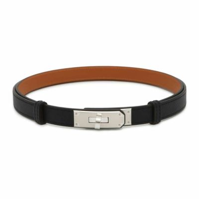 エルメス ケリーベルト ブラック/シルバー金具 エプソン B刻印 HERMES 