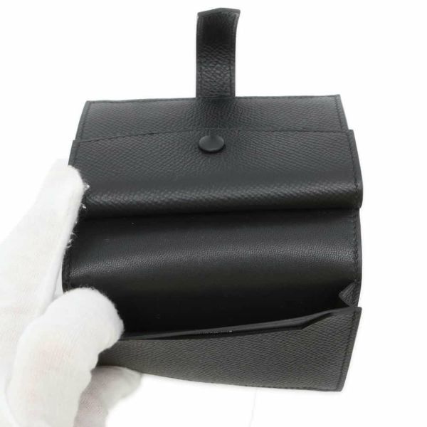 エルメス カードケース ベアン ミニ ブラック/ブラック金具 エプソン U刻印 HERMES 財布 黒