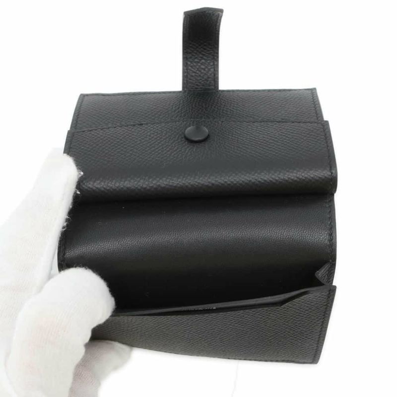 エルメス カードケース ベアン ミニ ブラック/ブラック金具 エプソン U刻印 HERMES 財布 黒