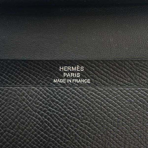 エルメス カードケース ベアン ミニ ブラック/ブラック金具 エプソン U刻印 HERMES 財布 黒