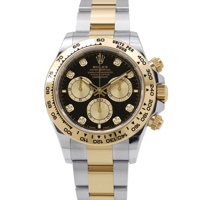 ロレックス コスモグラフ デイトナ 126503G ROLEX 腕時計 黒/ゴールデン文字盤 8Pダイヤ