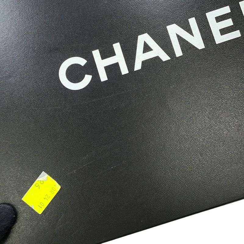 シャネル チェーンショルダーバッグ COCOプリント マトラッセ25 ココマーク ダブルチェーン キャンバス A01112 CHANEL 黒