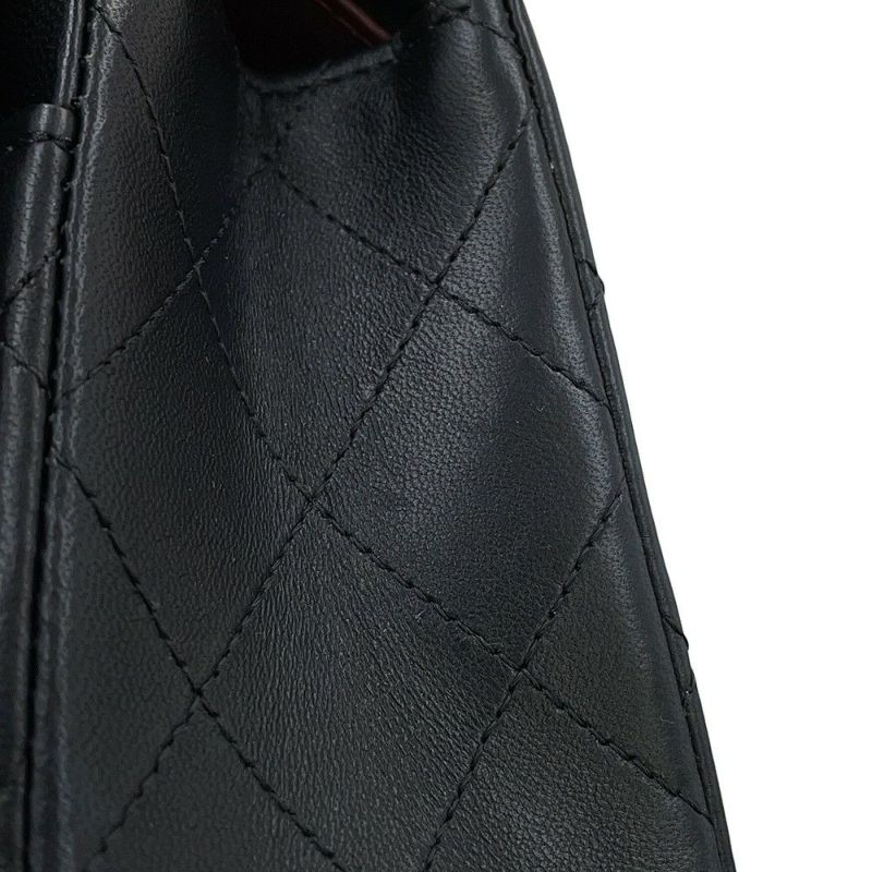 シャネル チェーンショルダーバッグ マトラッセ23 ココマーク ダブルチェーン ラムスキン A01113 CHANEL 黒