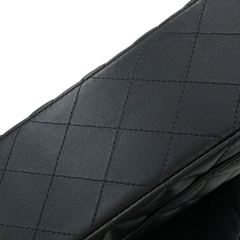 シャネル チェーンショルダーバッグ マトラッセ23 ココマーク ダブルチェーン ラムスキン A01113 CHANEL 黒