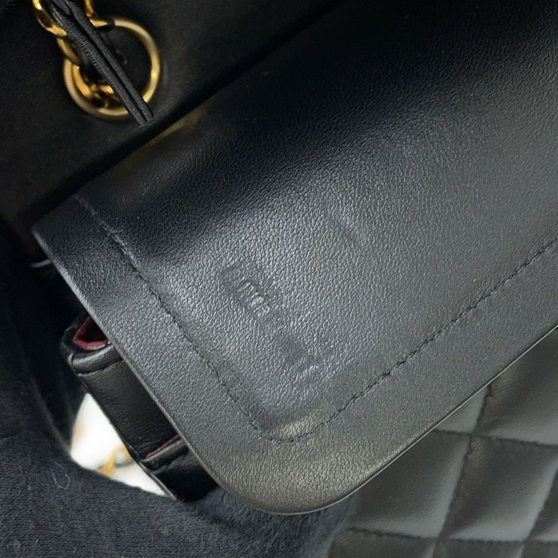 シャネル チェーンショルダーバッグ マトラッセ23 ココマーク ダブルチェーン ラムスキン A01113 CHANEL 黒