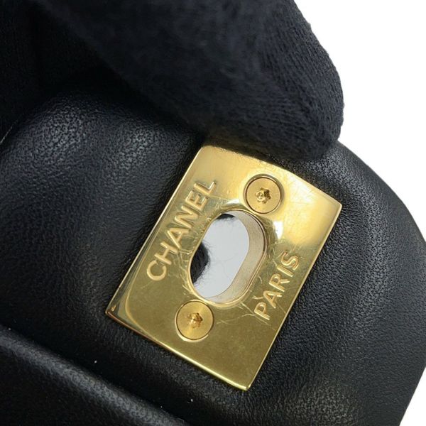 シャネル チェーンショルダーバッグ マトラッセ23 ココマーク ダブルチェーン ラムスキン A01113 CHANEL 黒