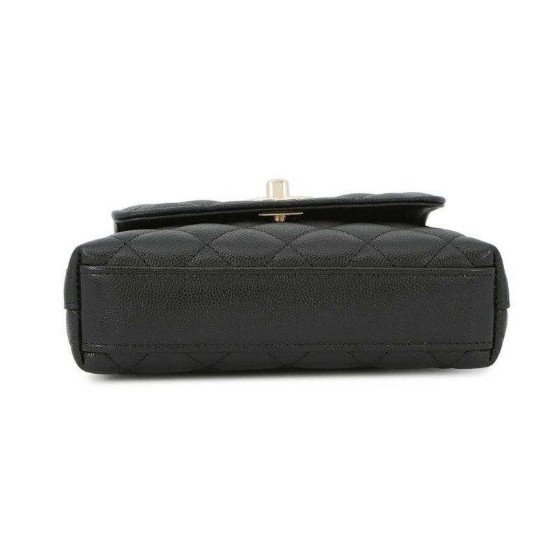 シャネル ハンドバッグ マトラッセ ココハンドル ミニミニ キャビアスキン AP4244 2way 黒