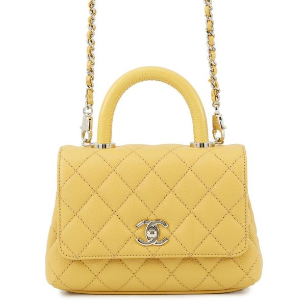 シャネル ハンドバッグ ココマーク ココハンドル マトラッセ ミニ キャビアスキン リザード AS2215 CHANEL 2way