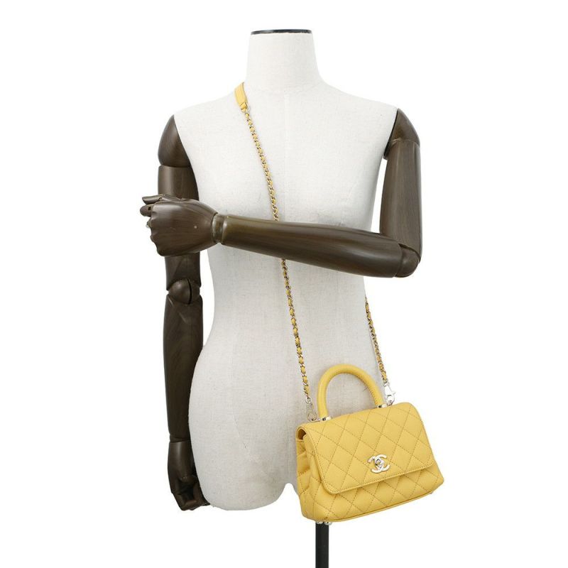 シャネル ハンドバッグ ココマーク ココハンドル マトラッセ ミニ キャビアスキン リザード AS2215 CHANEL 2way