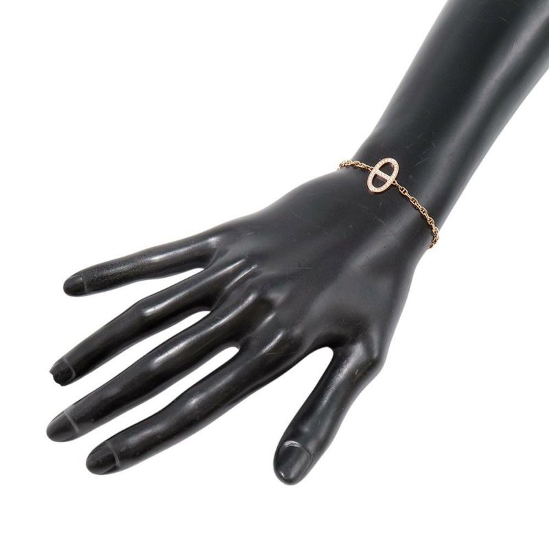 エルメス ブレスレット シェーヌ・ダンクル・コントゥール ダイヤモンド 33P 計0.16ct K18PGピンクゴールド サイズSH HERMES