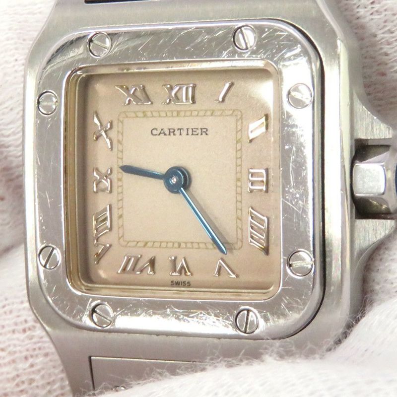 カルティエ サントス ガルベ SM W20017D6 Cartier 腕時計 クォーツ ウォッチ アイボリー文字盤