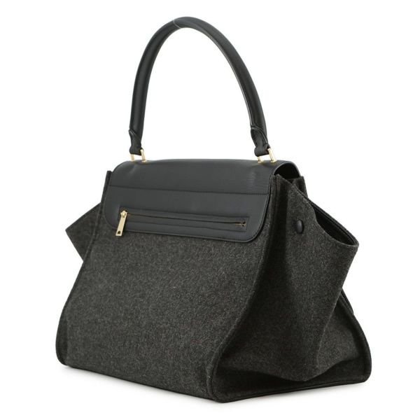 セリーヌ ハンドバッグ トラペーズ フェルト レザー CELINE 黒