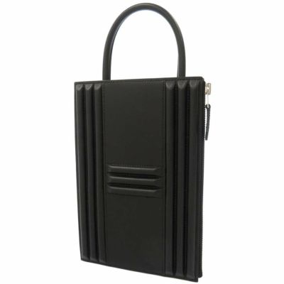 エルメス ハンドバッグ カデナ クラッチバック ブラック/シルバー金具 タデラクト U刻印 黒