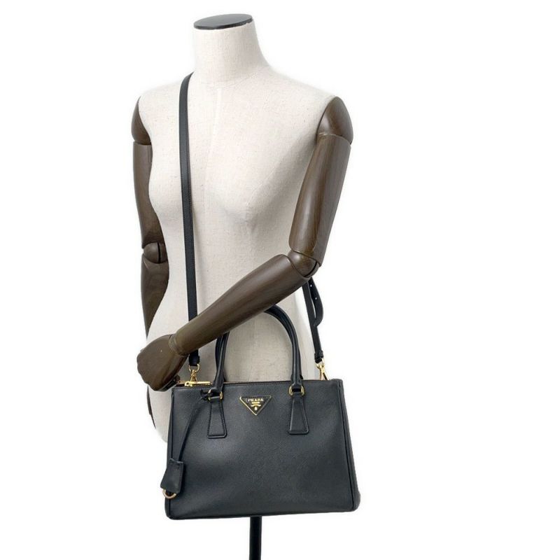 プラダ ハンドバッグ ガレリア サフィアーノレザー 1BA863 PRADA 2way 黒