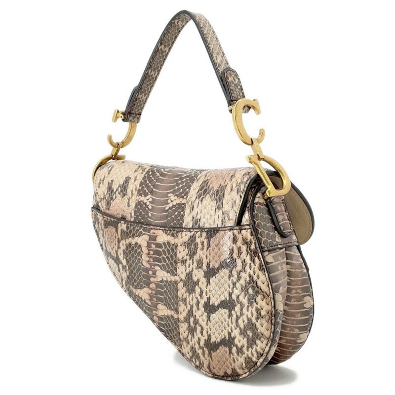 クリスチャン・ディオール ハンドバッグ サドルバッグ ミニ パイソン Christian Dior