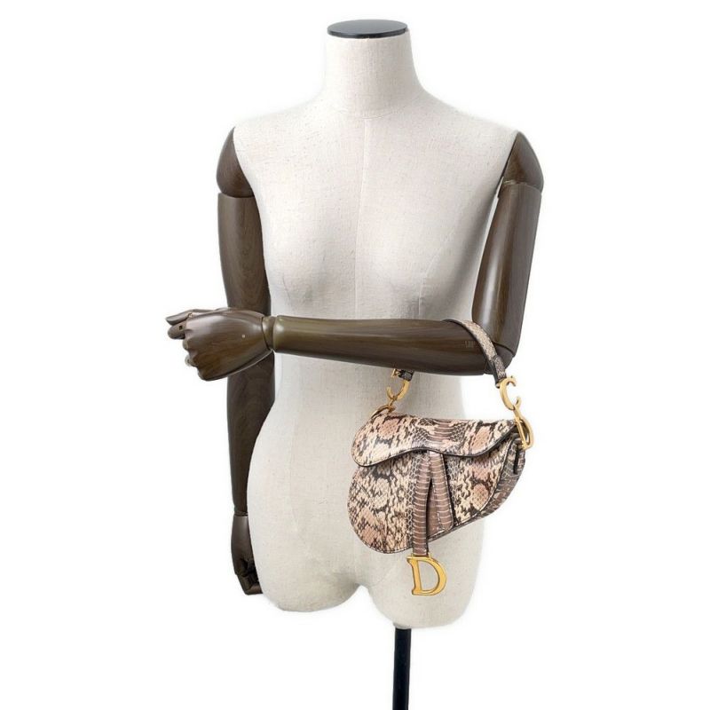 クリスチャン・ディオール ハンドバッグ サドルバッグ ミニ パイソン Christian Dior