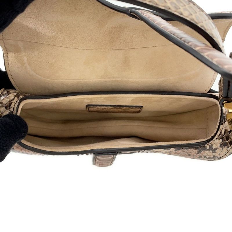 クリスチャン・ディオール ハンドバッグ サドルバッグ ミニ パイソン Christian Dior