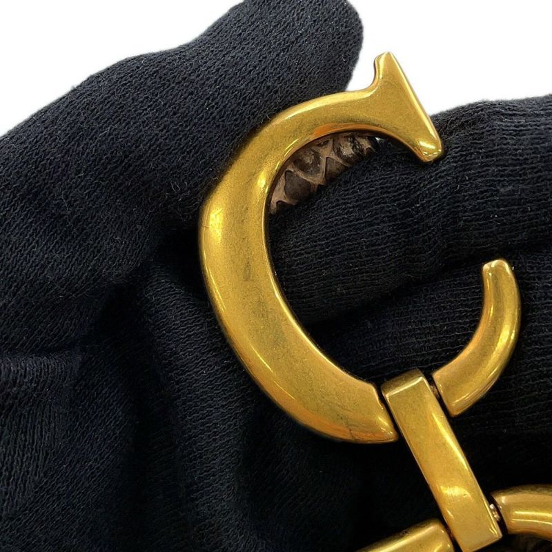 クリスチャン・ディオール ハンドバッグ サドルバッグ ミニ パイソン Christian Dior