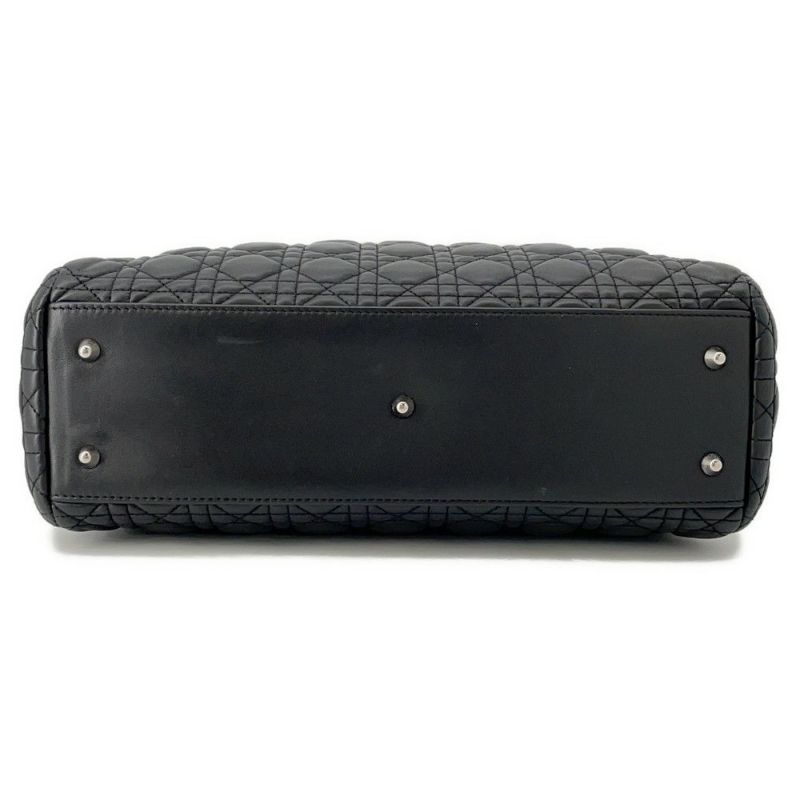 クリスチャン・ディオール チェーントートバッグ カナージュ レザー CAL44956 Christian Dior 黒