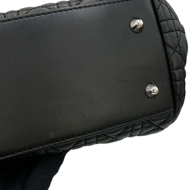 クリスチャン・ディオール チェーントートバッグ カナージュ レザー CAL44956 Christian Dior 黒