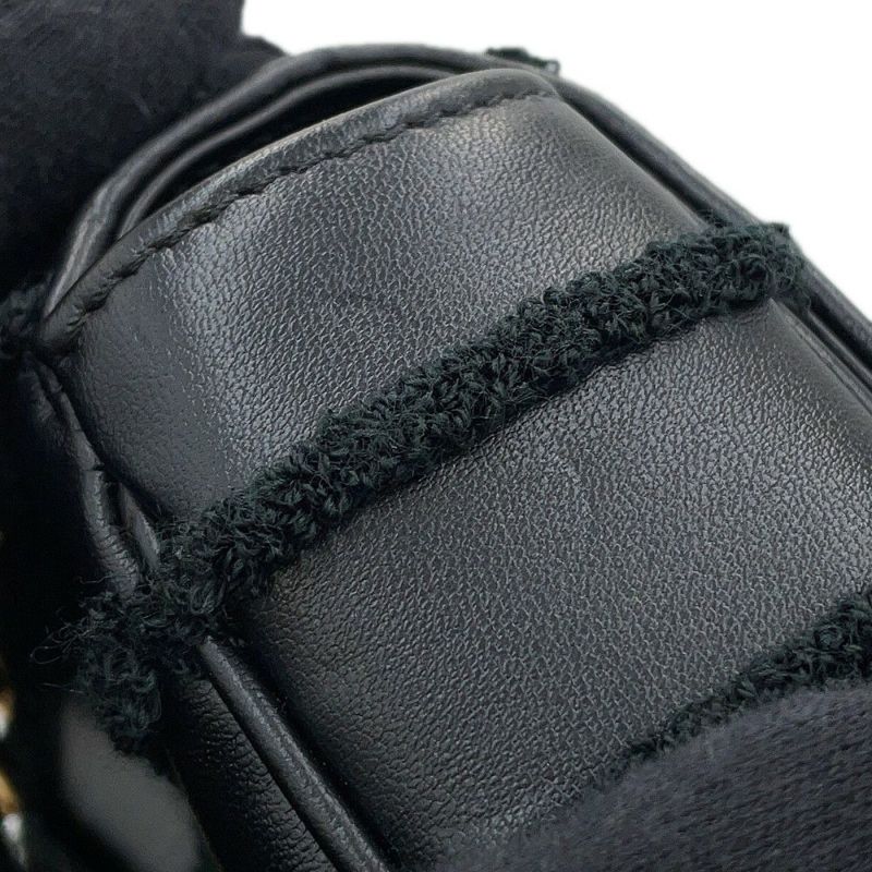 セリーヌ チェーンショルダーバッグ モノクローム パイル レザー 111273FCK.38NO CELINE 黒 ワンショルダー