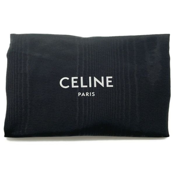 セリーヌ チェーンショルダーバッグ モノクローム パイル レザー 111273FCK.38NO CELINE 黒 ワンショルダー