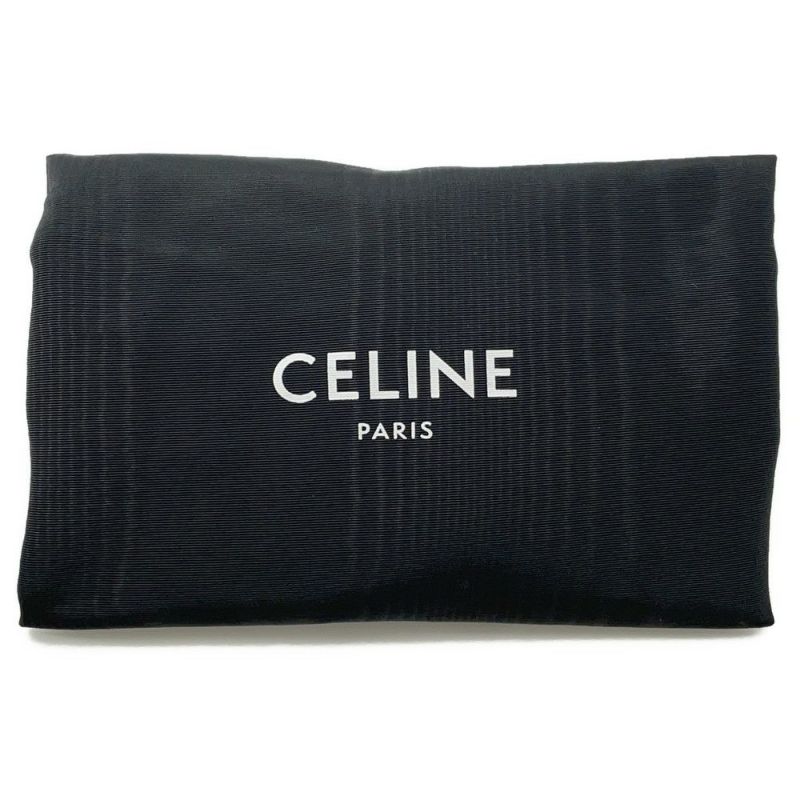 セリーヌ チェーンショルダーバッグ モノクローム パイル レザー 111273FCK.38NO CELINE 黒 ワンショルダー