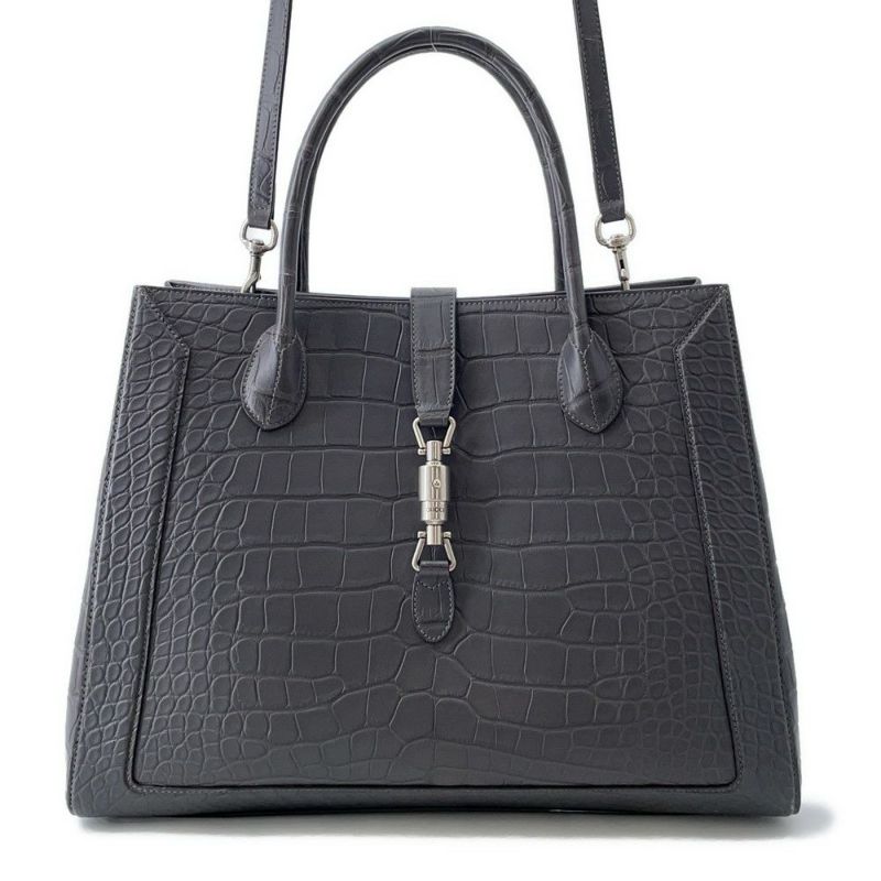 グッチ トートバッグ ジャッキー 1961 ラージ クロコダイル 649015 GUCCI 2way