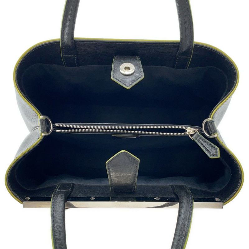 フェンディ ハンドバッグ プチ トゥージュール ロゴ レザー ムートン FENDI 2wayショルダー 黒