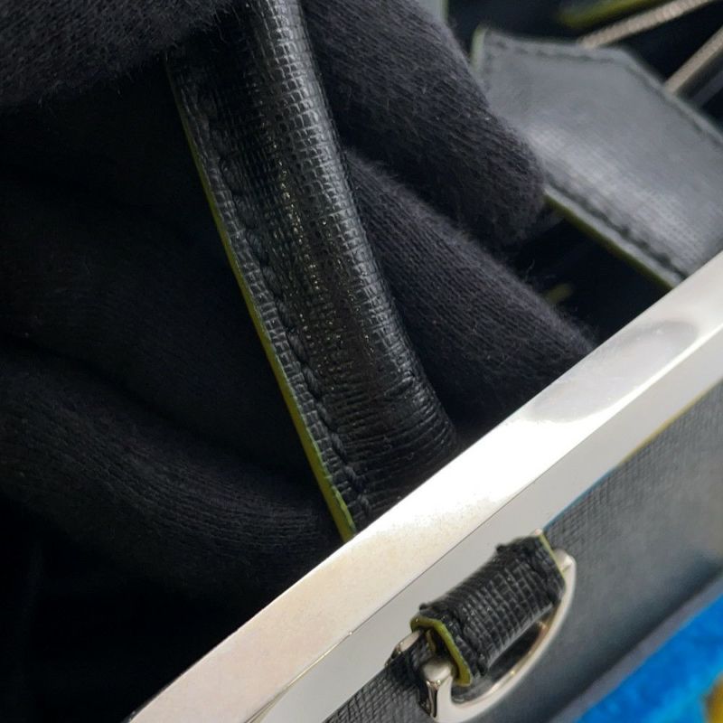 フェンディ ハンドバッグ プチ トゥージュール ロゴ レザー ムートン FENDI 2wayショルダー 黒