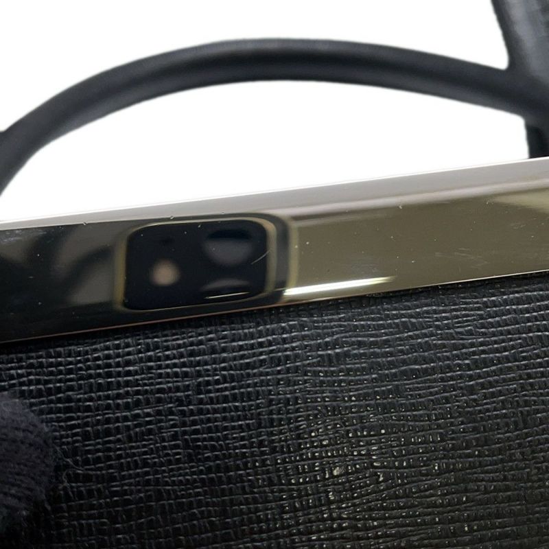 フェンディ ハンドバッグ プチ トゥージュール ロゴ レザー ムートン FENDI 2wayショルダー 黒