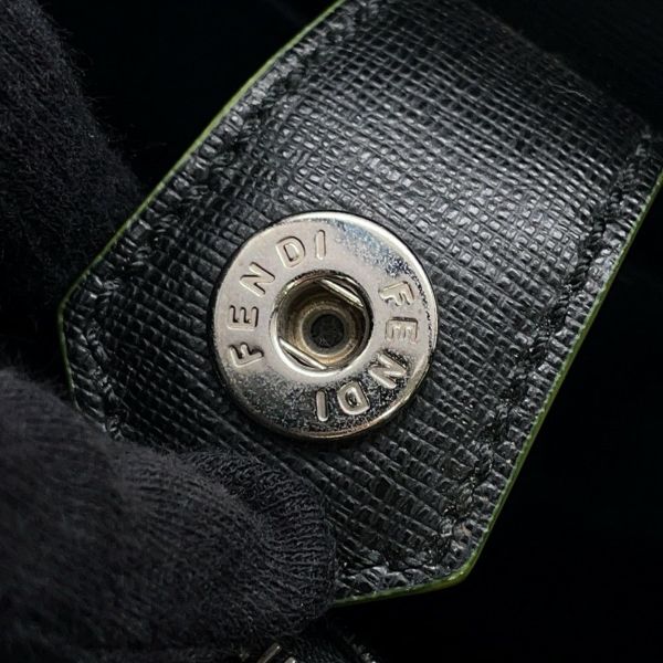 フェンディ ハンドバッグ プチ トゥージュール ロゴ レザー ムートン FENDI 2wayショルダー 黒