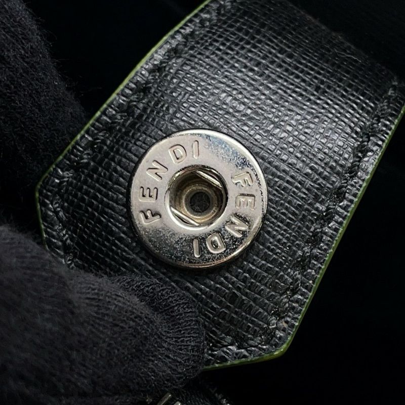 フェンディ ハンドバッグ プチ トゥージュール ロゴ レザー ムートン FENDI 2wayショルダー 黒