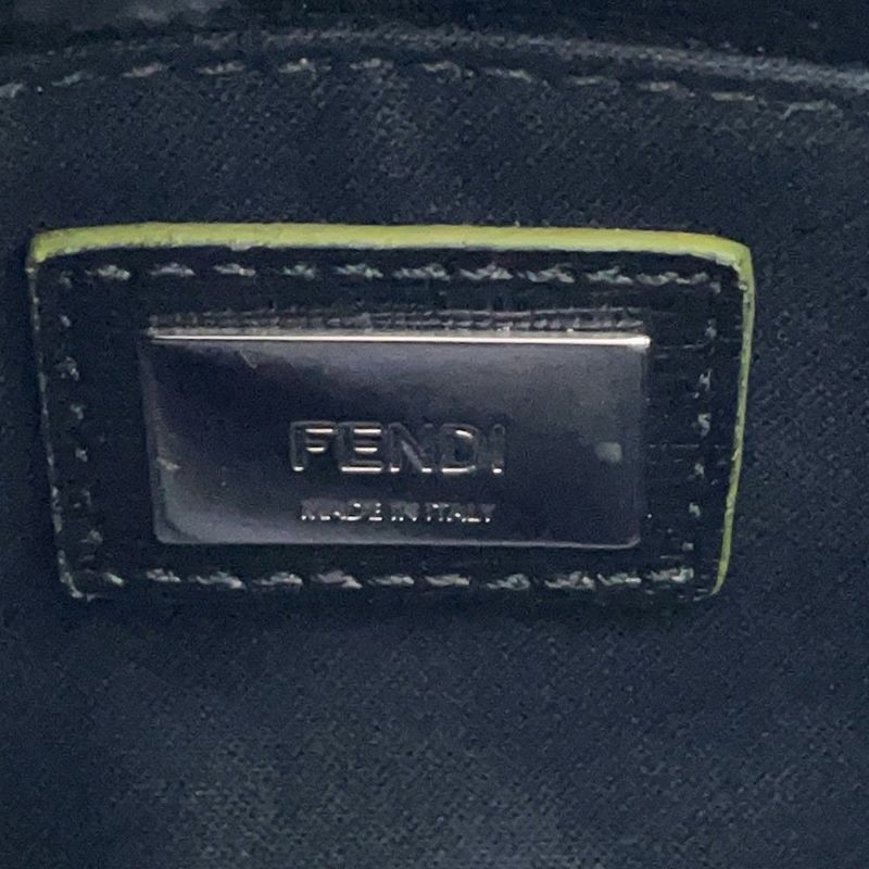 フェンディ ハンドバッグ プチ トゥージュール ロゴ レザー ムートン FENDI 2wayショルダー 黒