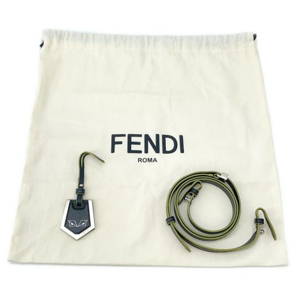 フェンディ ハンドバッグ プチ トゥージュール ロゴ レザー ムートン FENDI 2wayショルダー 黒