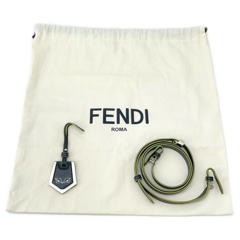 フェンディ ハンドバッグ プチ トゥージュール ロゴ レザー ムートン FENDI 2wayショルダー 黒