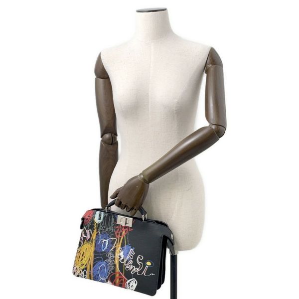 フェンディ ハンドバッグ ピーカブー アイシーユー ミニ レザー 7VA530 FENDI 2wayショルダー 黒