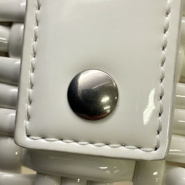 バレンシアガ ハンドバッグ ビストロ XS パテントレザー 671342 BALENCIAGA 2wayショルダーバッグ バスケットバッグ 白