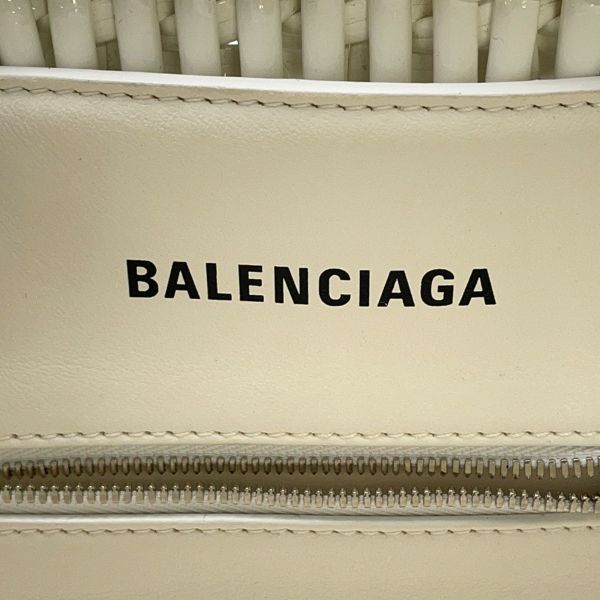 バレンシアガ ハンドバッグ ビストロ XS パテントレザー 671342 BALENCIAGA 2wayショルダーバッグ バスケットバッグ 白