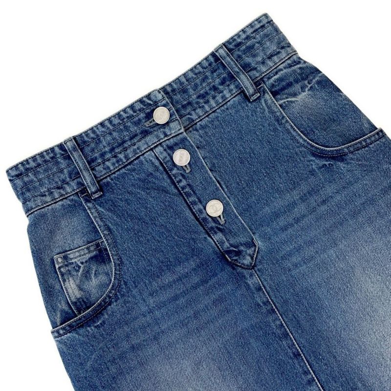 シャネル スカート ココマーク デニム コットン レディースサイズ36 P55976 CHANEL