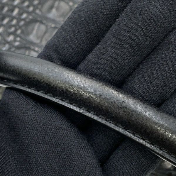 セリーヌ ハンドバッグ トラペーズ クロコ型押しレザー スエード CELINE 2way 黒