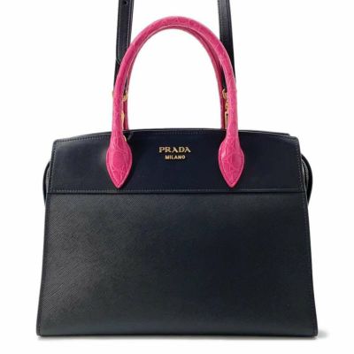 プラダ トートバッグ サフィアーノ キュイール レザー 1BG284 PRADA バッグ ショルダーバッグ 黒 安心保証 | 中古・新品 ブランド販売ギャラリーレア公式通販