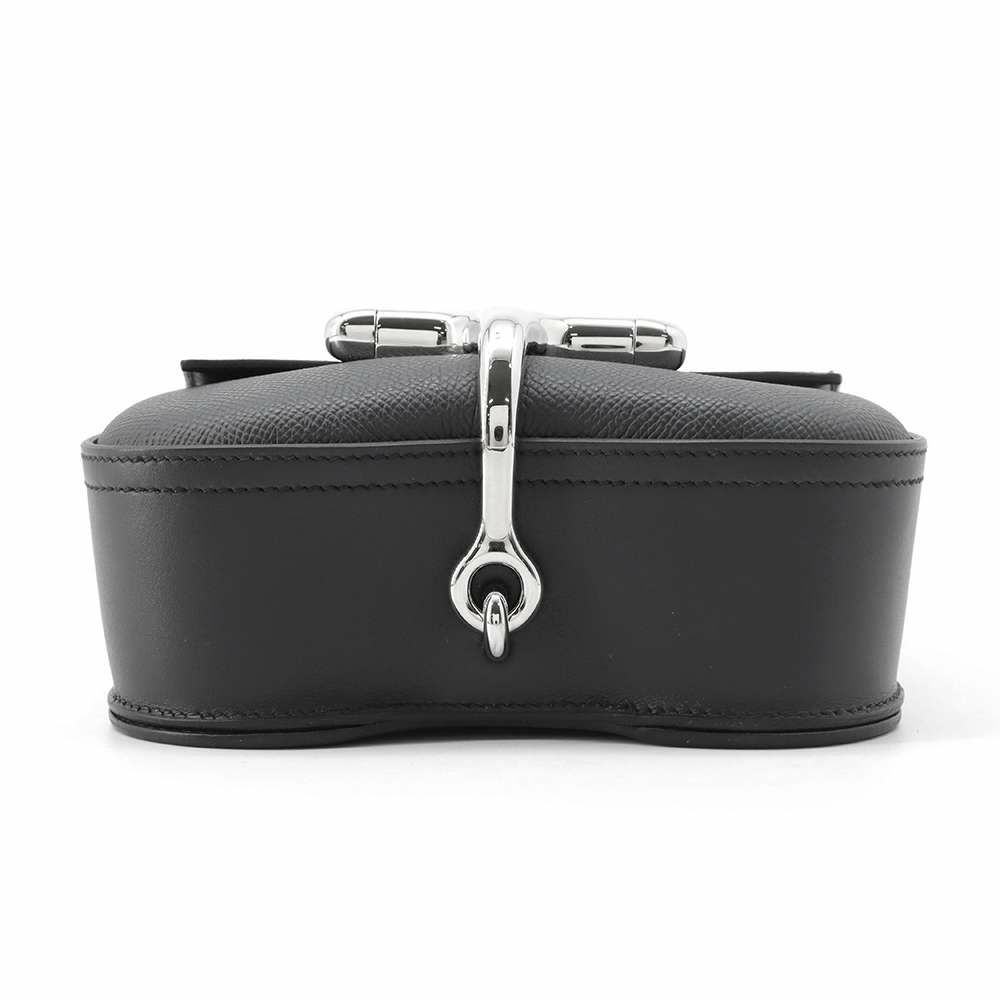 エルメス デッラ・カヴァッレリア ミニ ブルーインディゴ/ブラック/シルバー金具 エプソン/ボックスカーフ U刻印