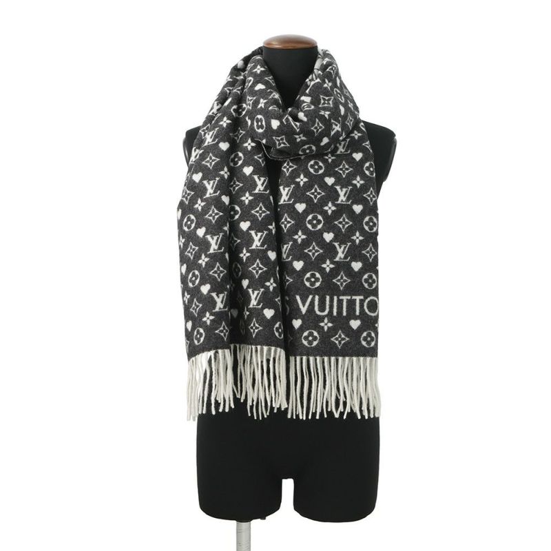 ルイヴィトン マフラー エシャルプ・ゲーム・オン カシミヤ MP2907 LOUIS VUITTON ストール 黒