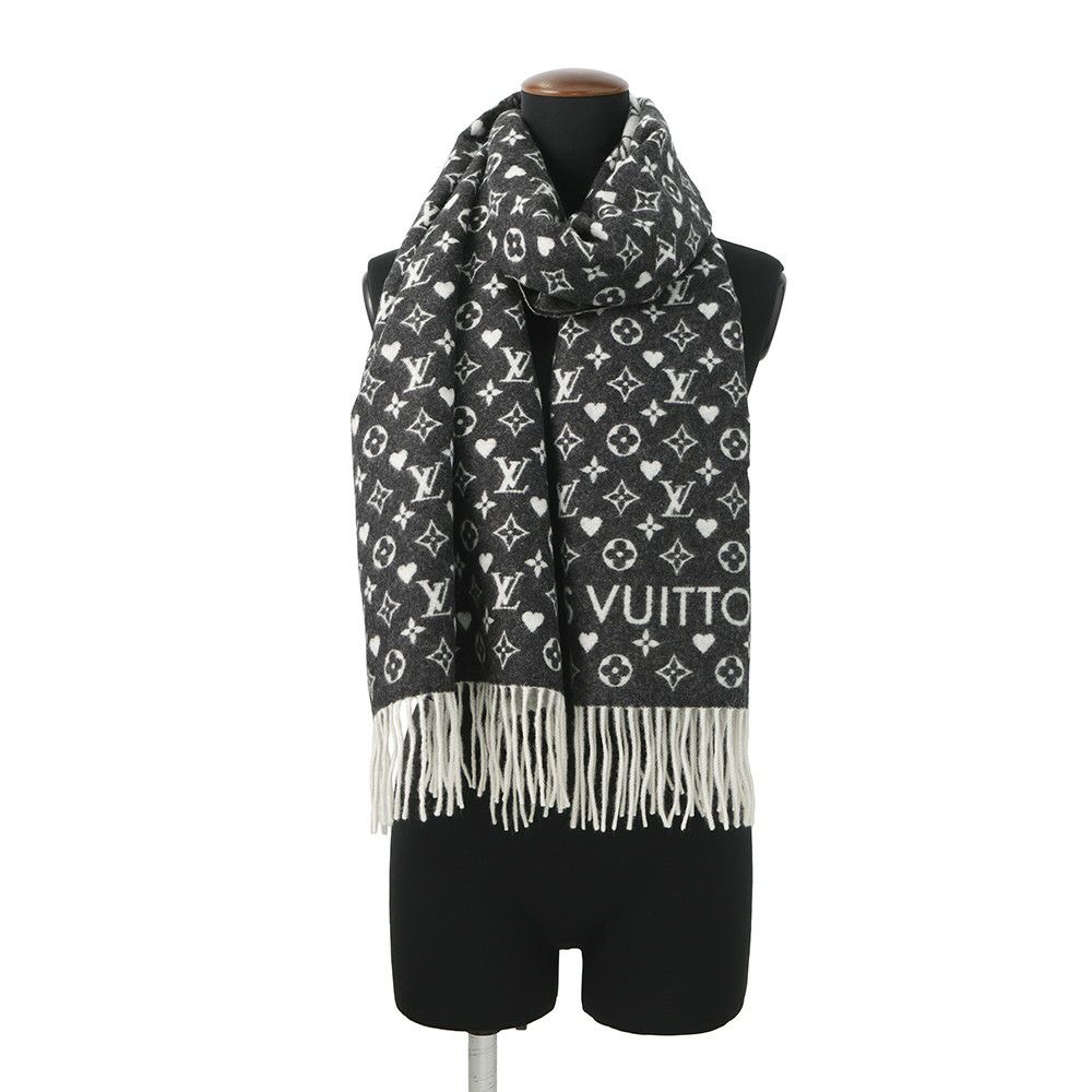 ルイヴィトン マフラー エシャルプ・ゲーム・オン カシミヤ MP2907 LOUIS VUITTON ストール 黒