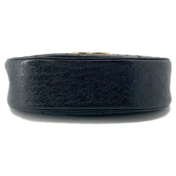 シャネル チェーンショルダーバッグ デカココマーク オーストリッチ CHANEL 黒