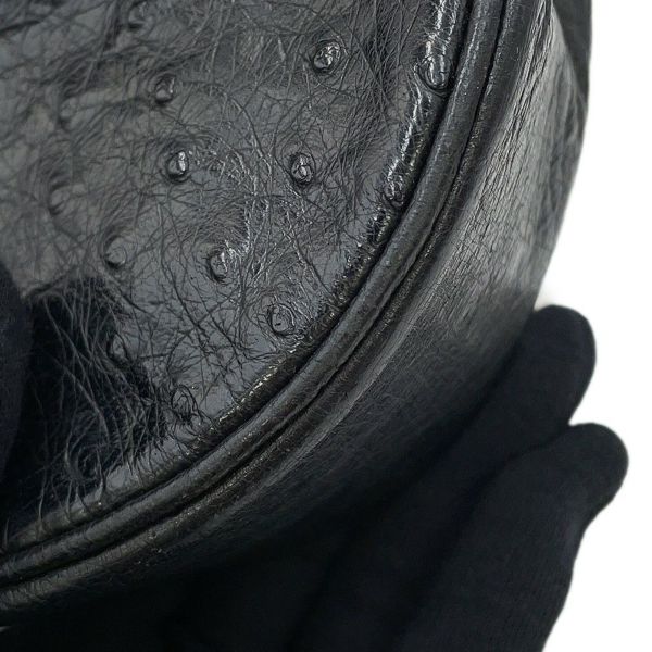 シャネル チェーンショルダーバッグ デカココマーク オーストリッチ CHANEL 黒