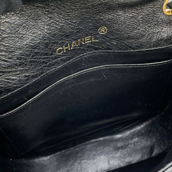 シャネル チェーンショルダーバッグ デカココマーク オーストリッチ CHANEL 黒